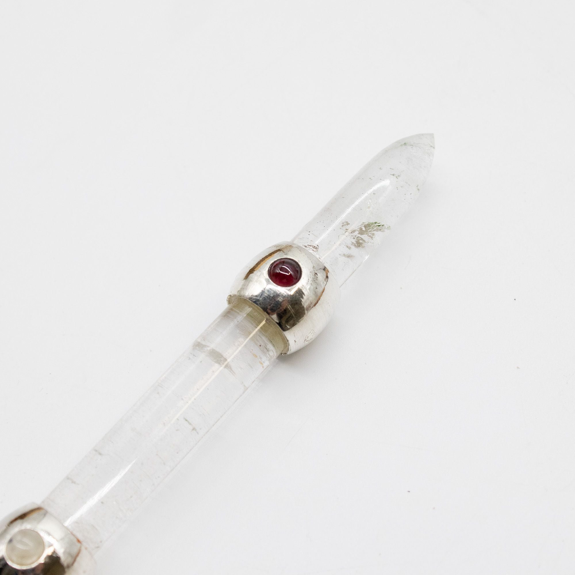 Celestial Prism Wand - Amethyst Moving Crystal Sphere Quartz Stem