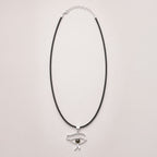 Cleopatra Eye Iolite Pendant | Silver Plated | 45cm Cord