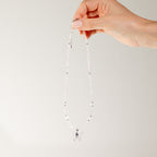 Nymph Rose Quartz Gemstone Necklace with Real Leaf Butterfly Pendant