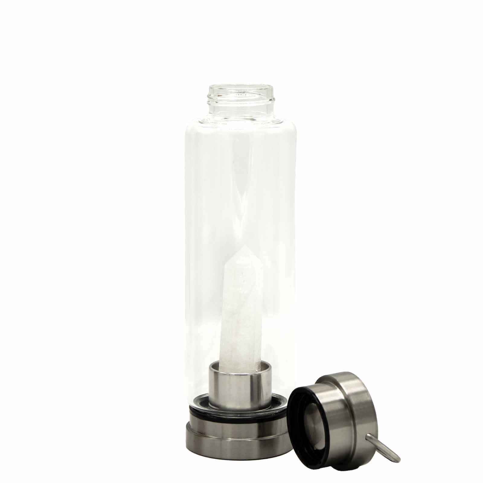 Clear Quartz Crystal Water Bottle | Obelisk | Cleansing & Clarity