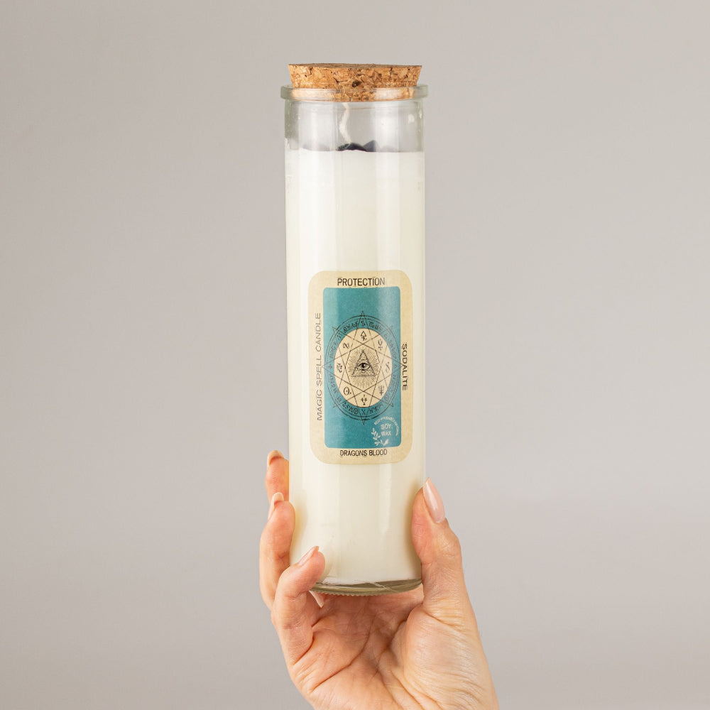 Protection Magic Spell Candle | Dragon’s Blood & Sodalite