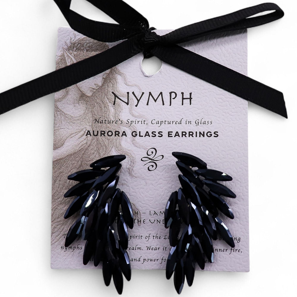 The Jet Nymph — Angel Wing Earrings