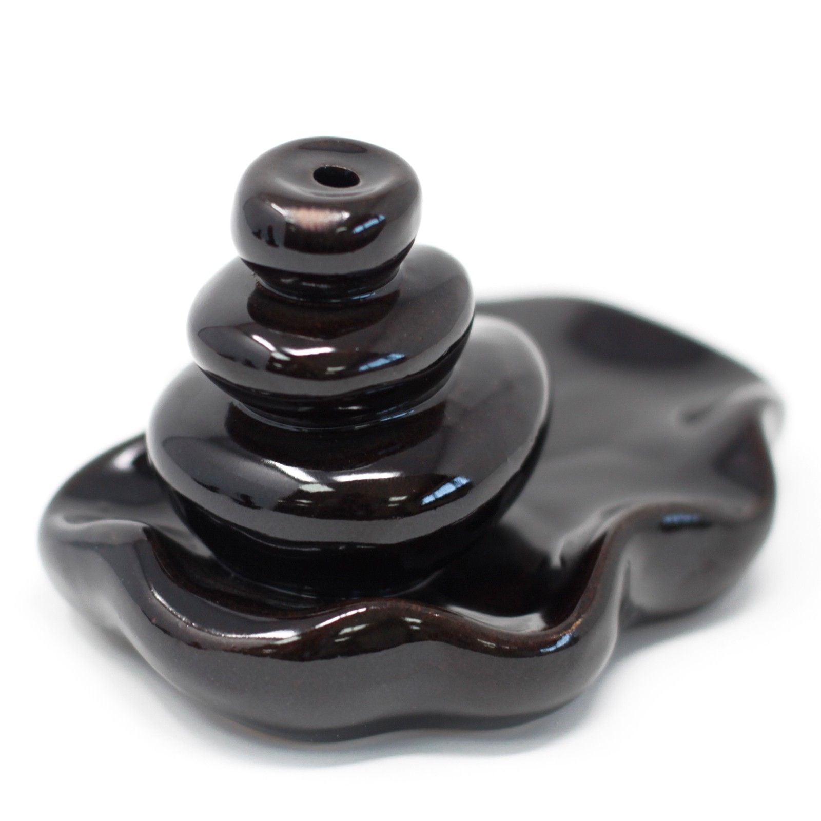 Large Pebbles into Pool Back Flow Incense Burner