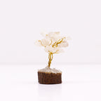 Mini Gemstone Tree On Wood Base- Rock Quartz     (15 stones)