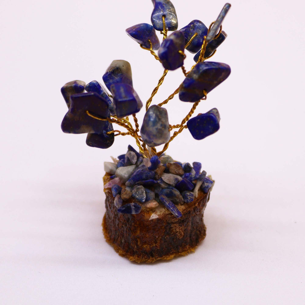 Sodalite (15 stones) Mini Gemstone Tree On Wood Base