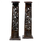 Mango Wood Tapered Incense Tower Washed Design 2