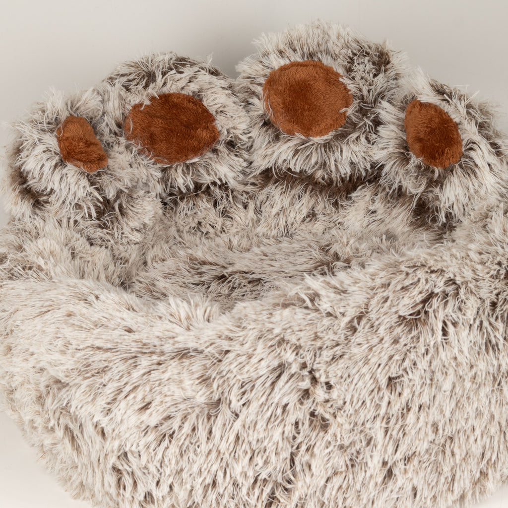 Paw-Shaped Plush Pet Bed for Cats & Small Dogs - Medium (60cm)