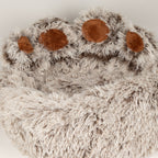 Paw-Shaped Plush Pet Bed for Cats & Small Dogs - Medium (60cm)