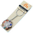 Octagon Flower of Life Orgonite Power Keyring