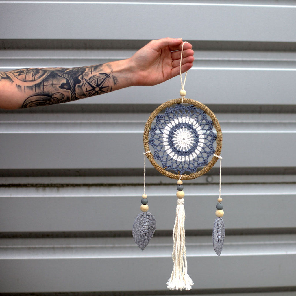 Elemental Spirits Dreamcatcher | Medium Grey 40cm | Handmade in Bali