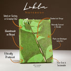 Lokta Bold Floral Moss Green Bamboo Lock Notebook  Medium