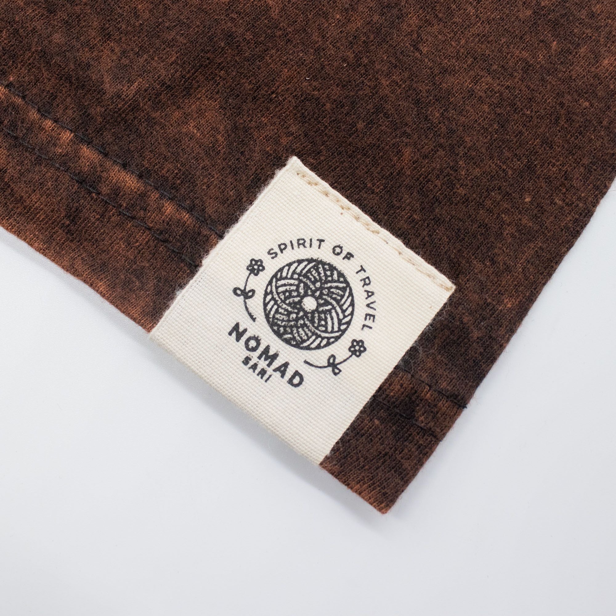 Nomad Sari Stonewashed Cotton T-Shirt | Sun & Zodiac | Brown | Medium