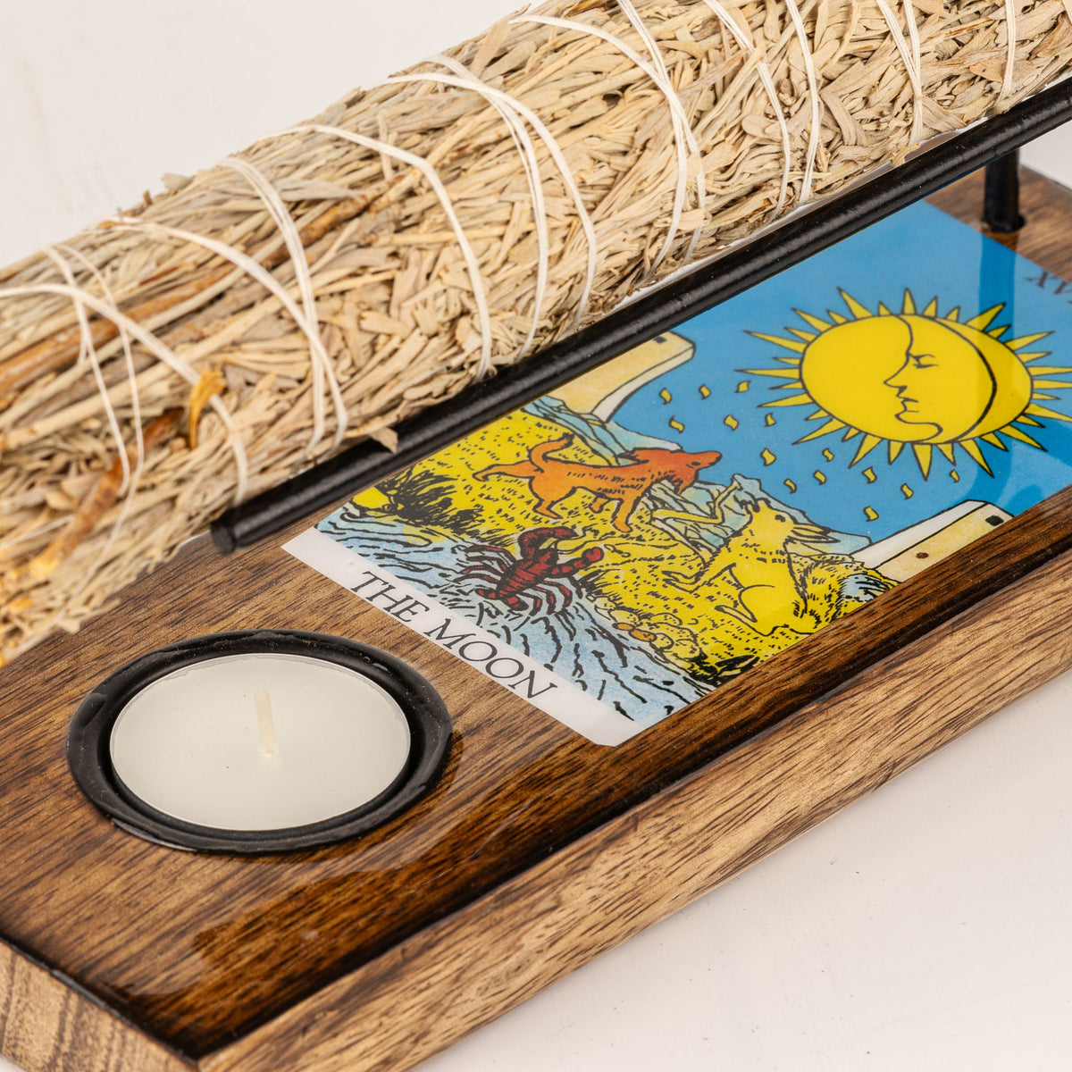 The Moon Large Enamelled Sage Stick Burner