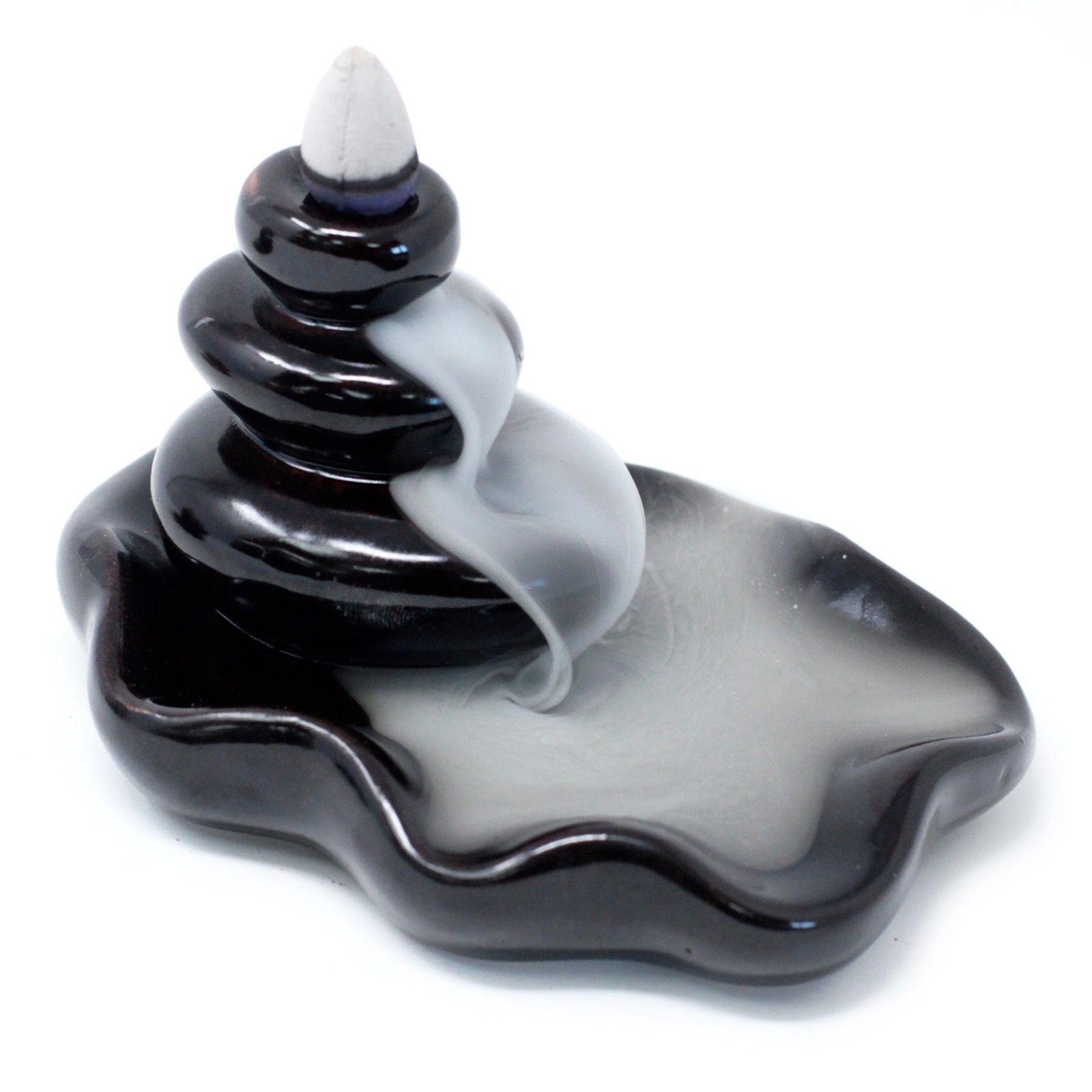 Large Pebbles into Pool Back Flow Incense Burner
