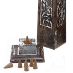 Mango Wood Tapered Incense Tower Washed Design 2