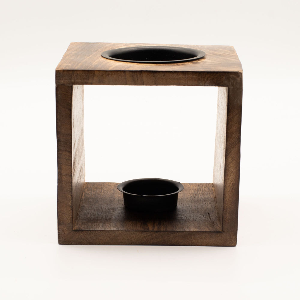 Moon Goddess Square Mango Wood Oil Burner Large