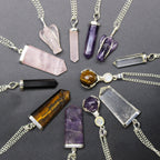 Rose Quartz Crystal Point Pendant Necklace
