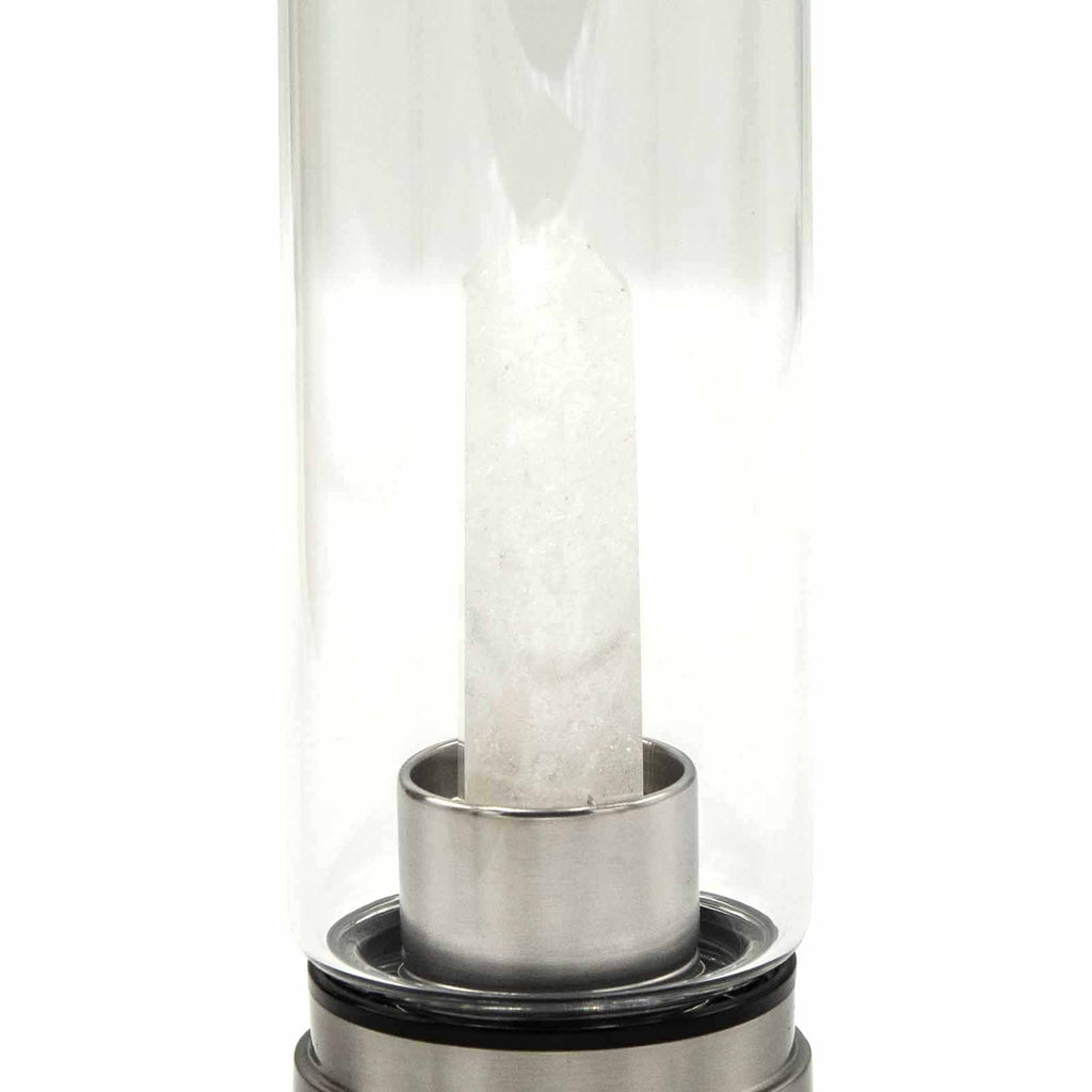 Clear Quartz Crystal Water Bottle | Obelisk | Cleansing & Clarity