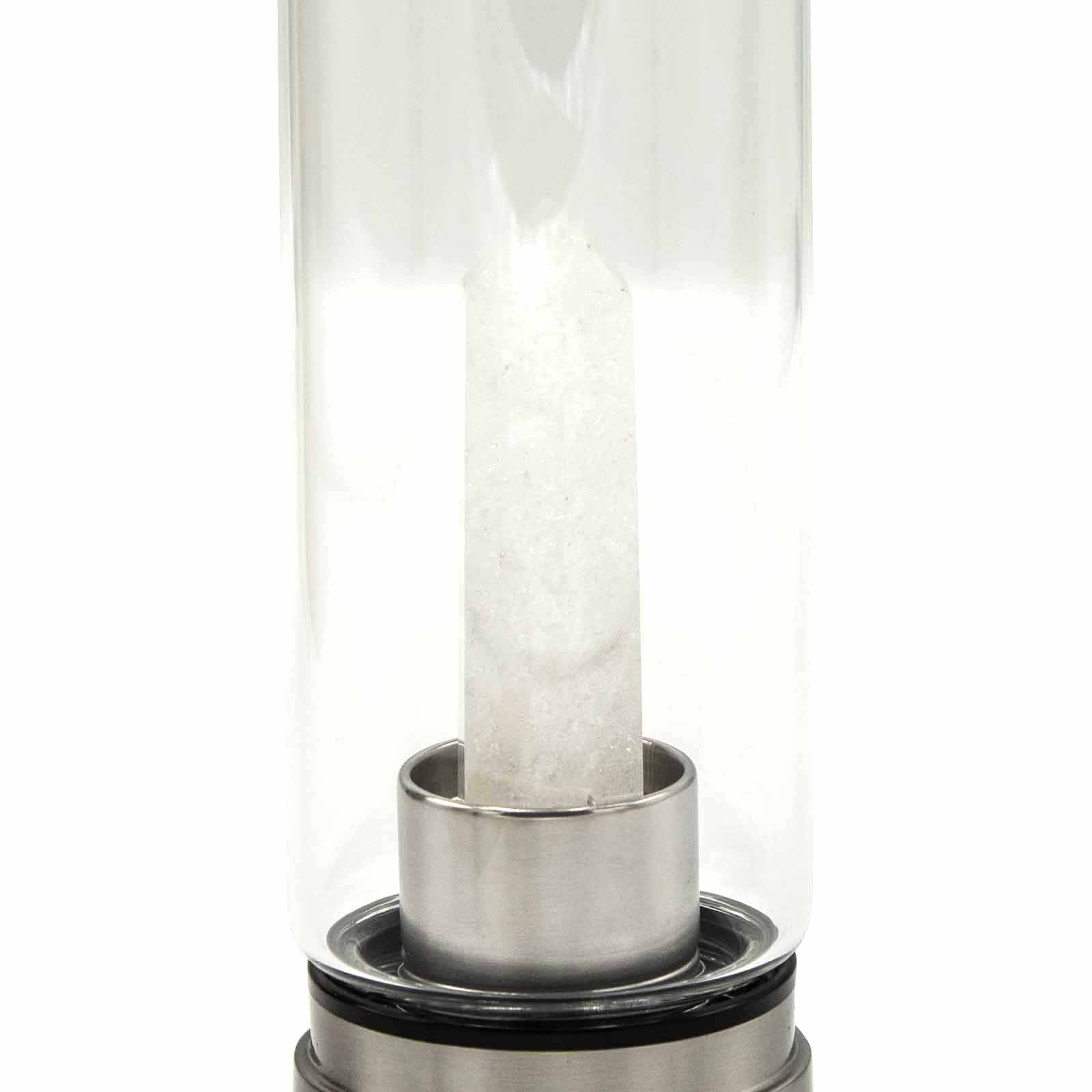 Clear Quartz Crystal Water Bottle | Obelisk | Cleansing & Clarity