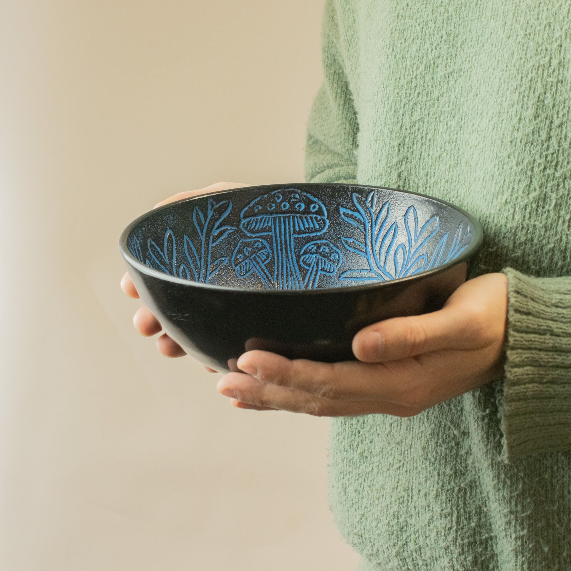 The Mushroom Grove Singing Bowl — Blue