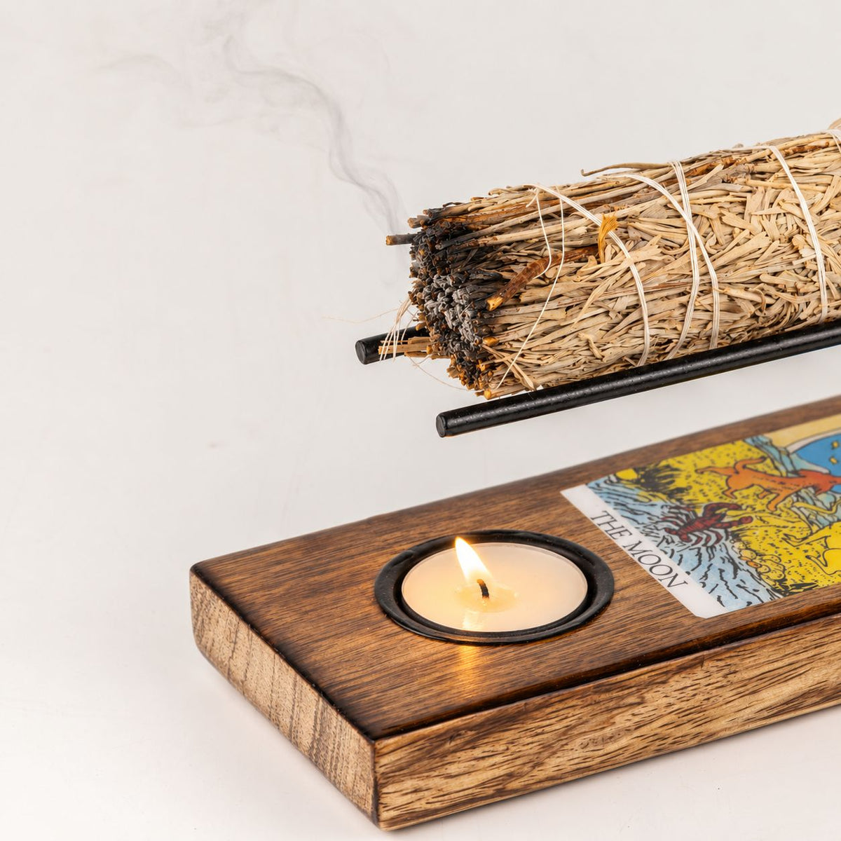 The Moon Large Enamelled Sage Stick Burner