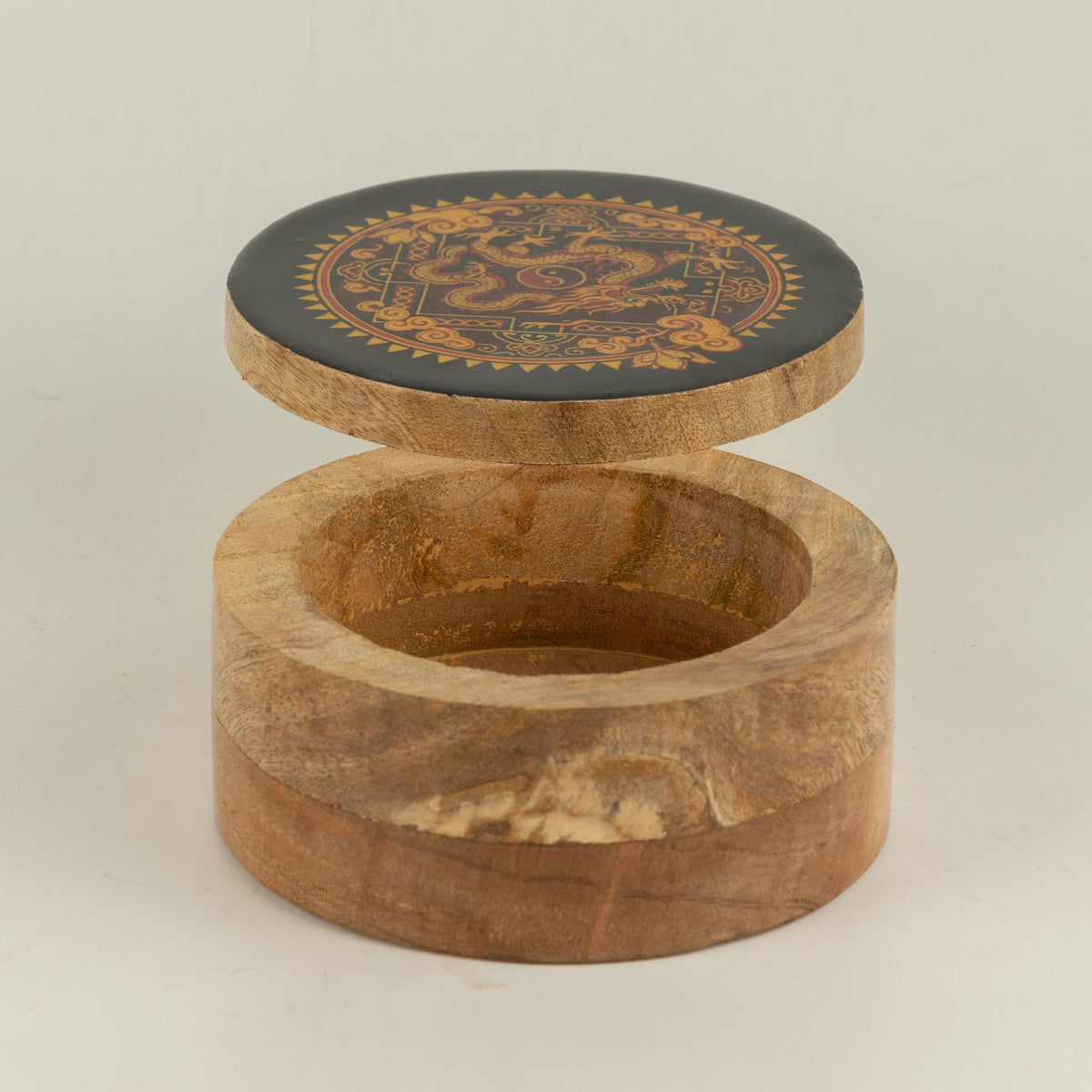 Dragon Yin Yang Round Enamelled Keepsake Box