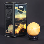 Yellow Jade Planet on a Solar Goldstone Stand (SATURN)
