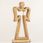 White Halo Angel Ornament in Mango Wood – Large