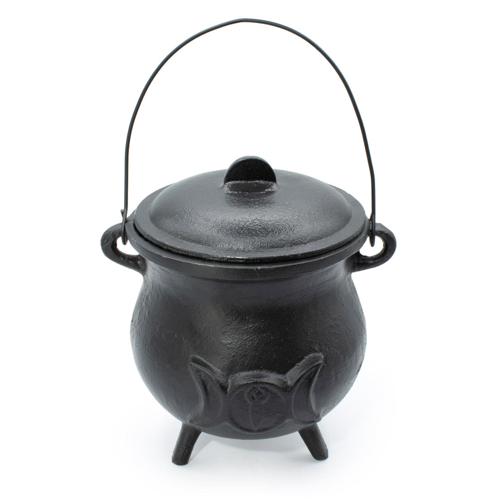 Huge Cast Iron Cauldron with Triple Moon