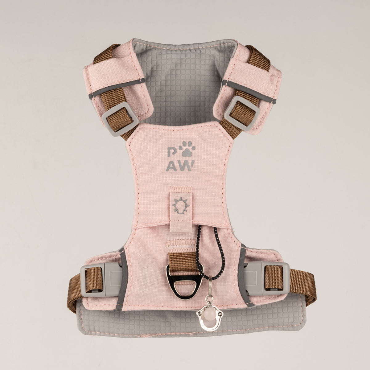 Dog Step-In Guardian Harness with Reflective Mesh & Rose Quartz Charm - Soft Pink - Small (4-8kg)