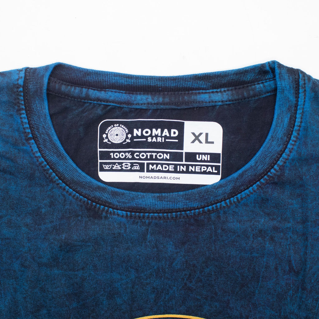 Nomad Sari Stonewashed Cotton T-Shirt | Stay Wild Moon Child | Blue | XL