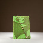 Lokta Bold Floral Moss Green Bamboo Lock Notebook  Medium