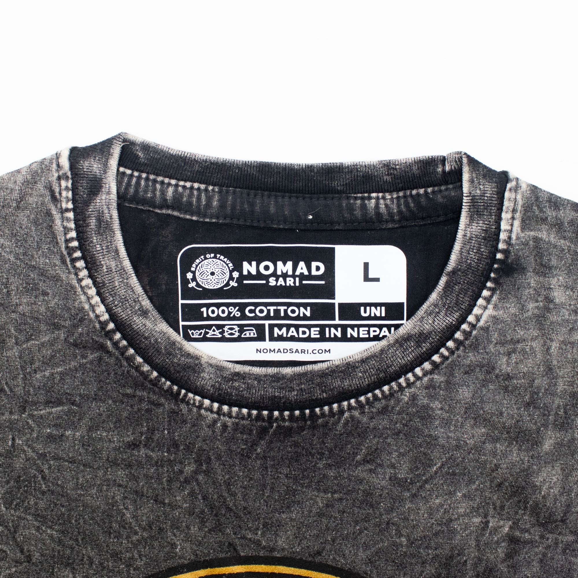 Nomad Sari Stonewashed Cotton T-Shirt | Rebel |Charcoal | Large