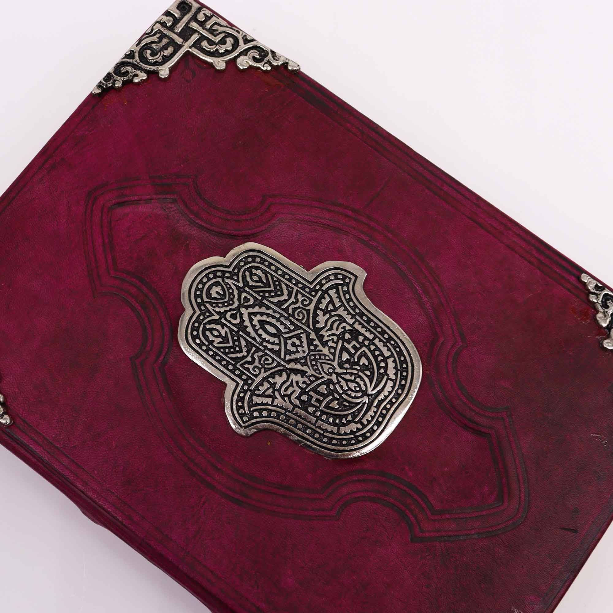 Hefty Red Tan Book - Zinc Hamsa Decor