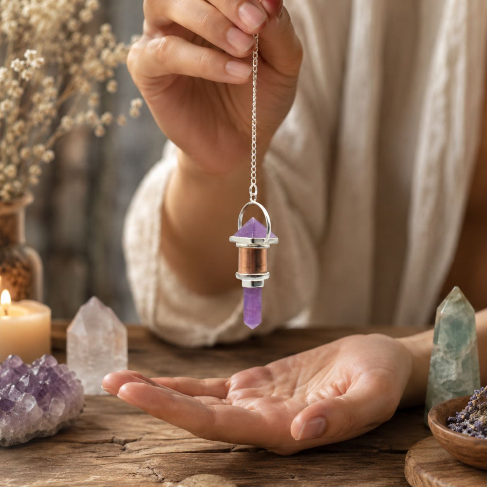 The Violet Engine | Amethyst & Copper Combo Pendulum