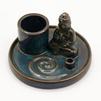 Ceramic Blue Multi Purpose Buddha Incense Plate