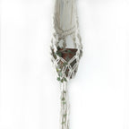 Long Macrame Pot Holder With Ratten Hoop