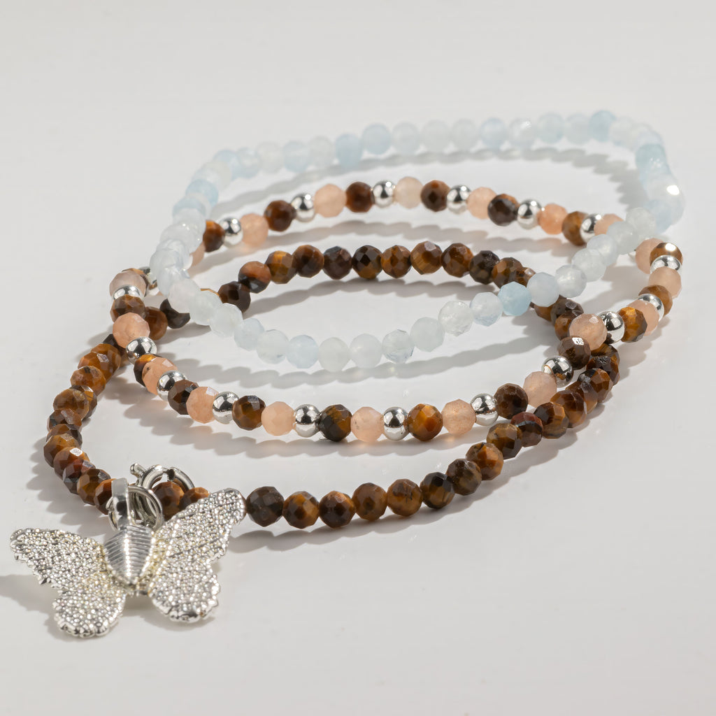 Nymph Spirit Gemstone Bracelet Set - Sea Sunset