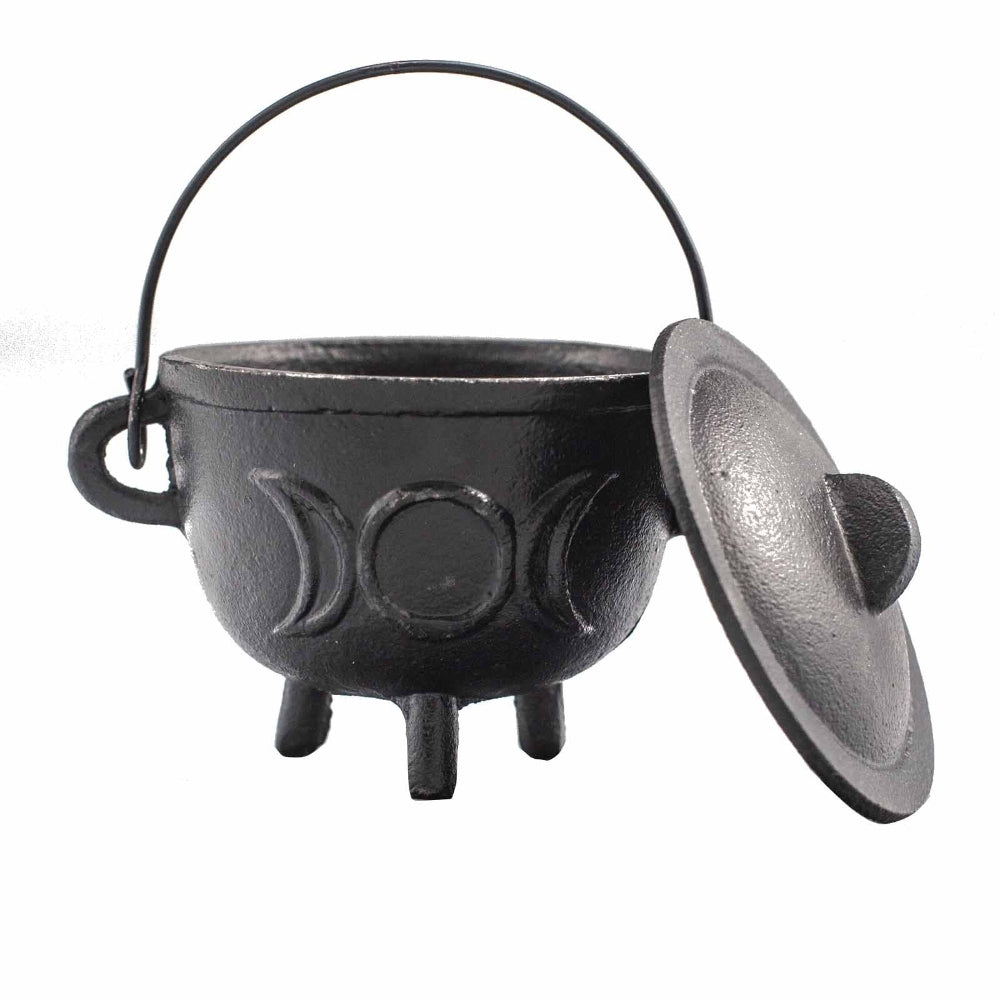 Cast Iron Cauldron with Triple Moon