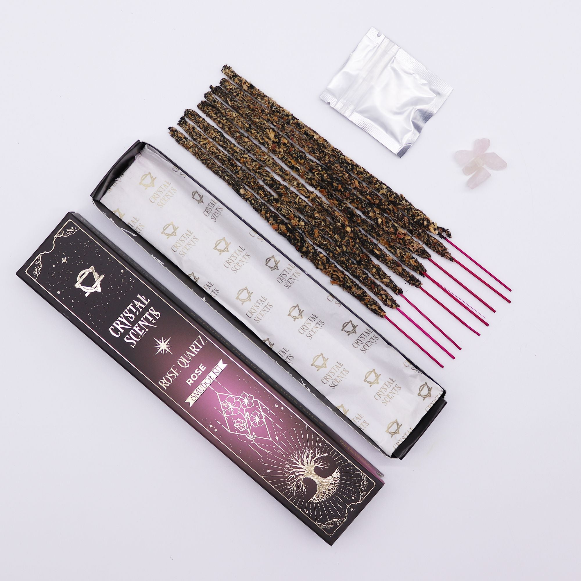 Crystal Scents Rose Quartz Rose Smudge Kit