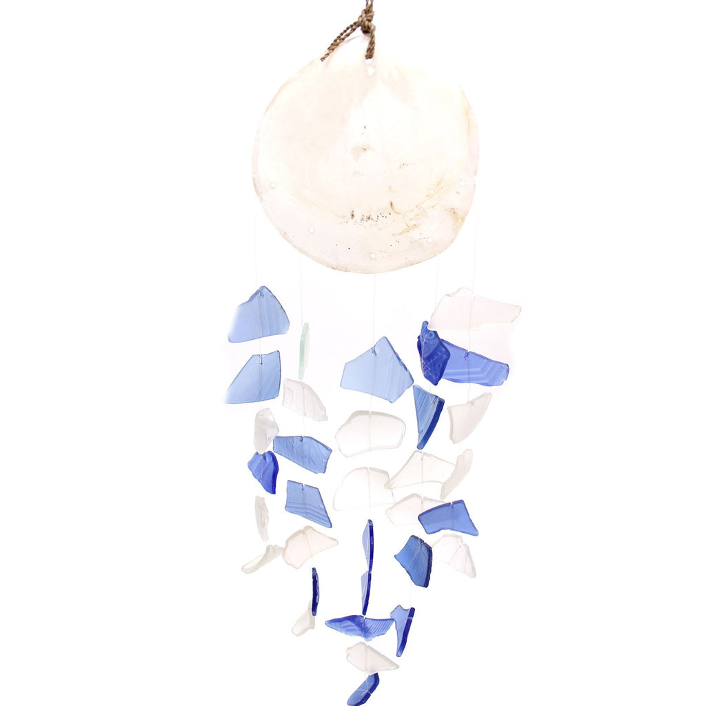 Blue & White Glass & Glass Drop