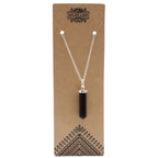 Black Agate Gemstone Classic Point Pendant