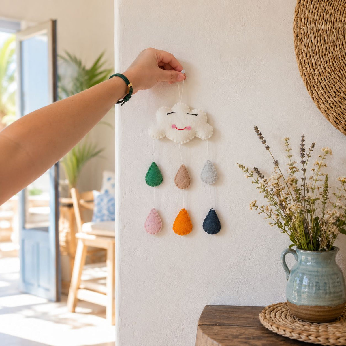 Mini Happy Clouds Handmade Felt Mobile