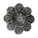 Polished Aluminium Tibetan Symbols Incense Holder