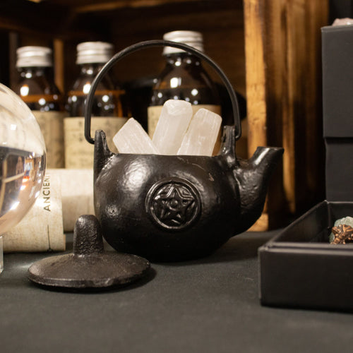 Small Cast Iron Ritual Pot with Pentagram