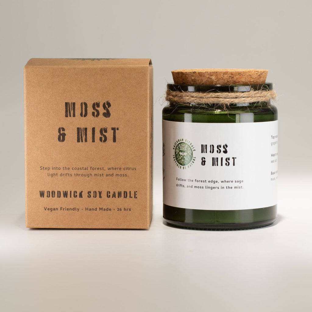 Greenman Moss & Mist Woodwick Soy Candle