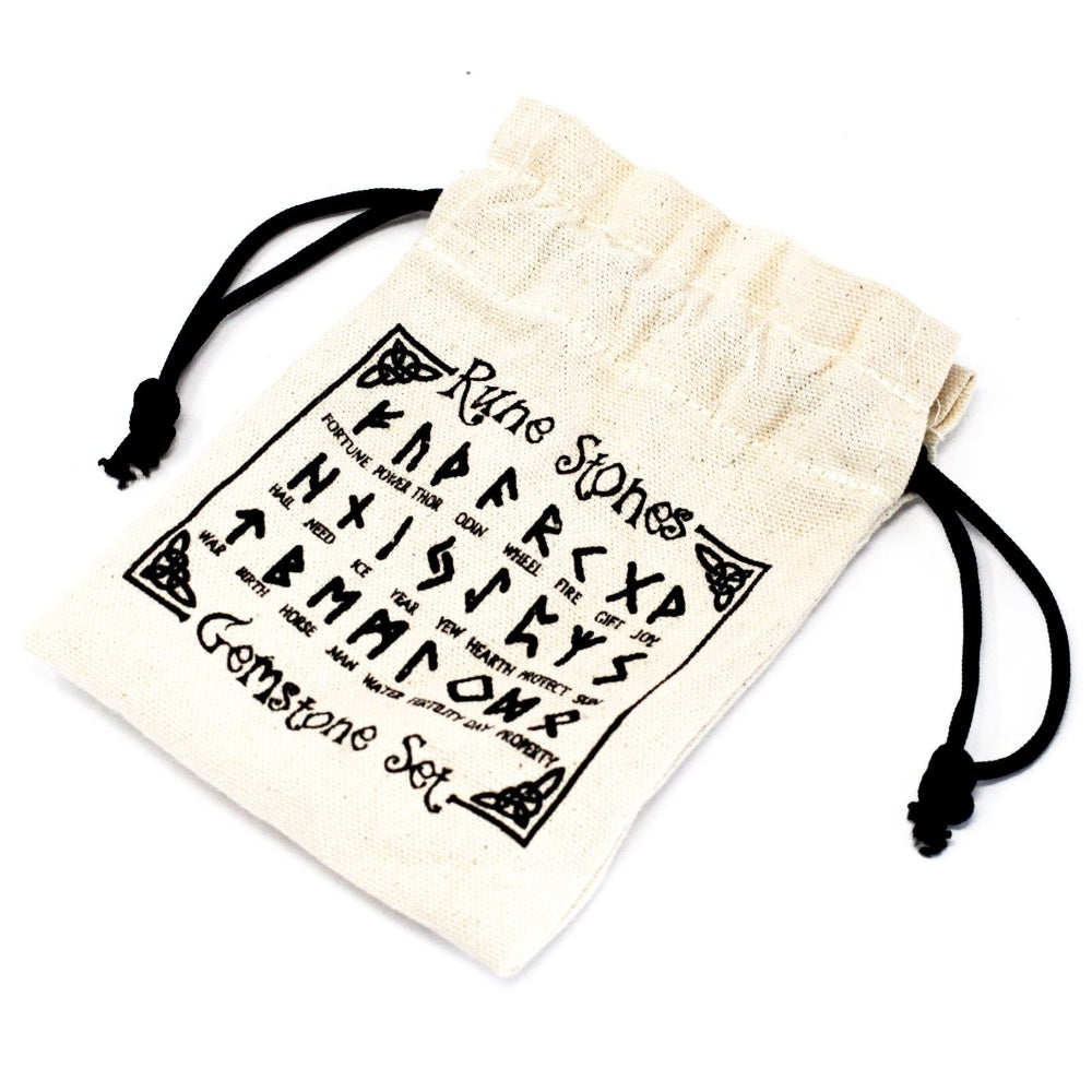 Bloodstone Runes Stone Set in Pouch
