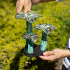 The Gilded Grove — Small Greenwash Mushroom Sculpture