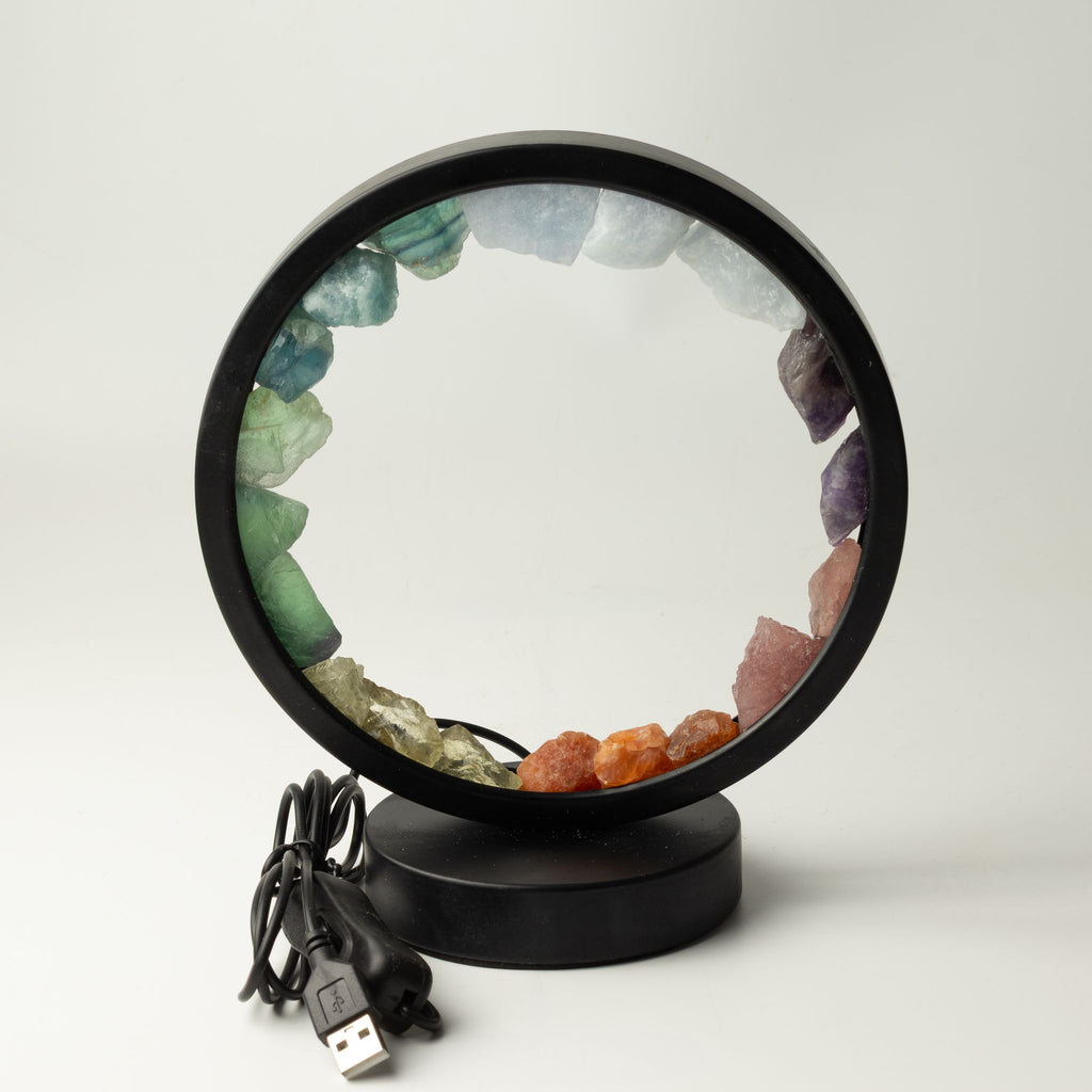 Gemstone Halo Lamp - 7 Chakra - Seven Gemstones