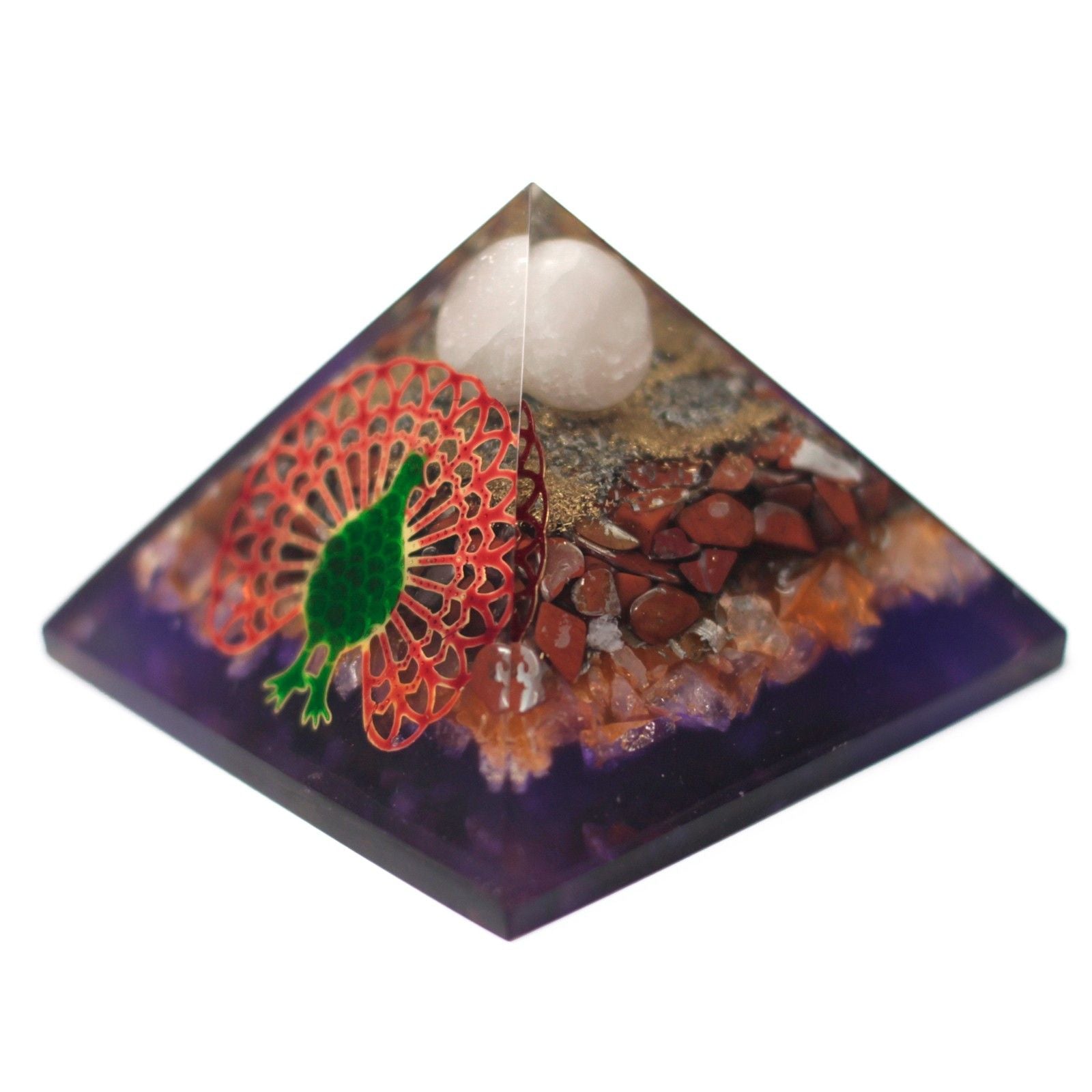 Peacock Organite Pyramid 80mm
